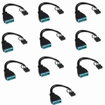 10x USB Adapter USB 3.0 auf USB 2.0 9Pin Bockstecker intern zur Verwendung im PC -