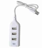 4-Port USB 2.0 Ultra Mini Hub weiss – 4 Highspeed Ports für Notebook / Laptop / Netbook + PC / MAC | Plug & Play | ohne Netzteil weiss