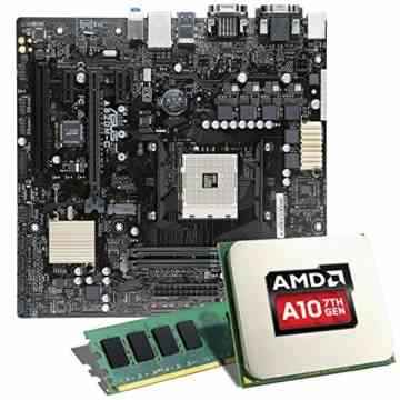 AMD A10-9700 / ASUS A320M-C / 8GB Mainboard Bundle | CSL PC Aufrüstkit | AMD A10-9700 APU 4x 3500 MHz, 8GB RAM, Radeon R7, GigLAN, 7.1 Sound | Aufrüstset | PC Tuning Kit
