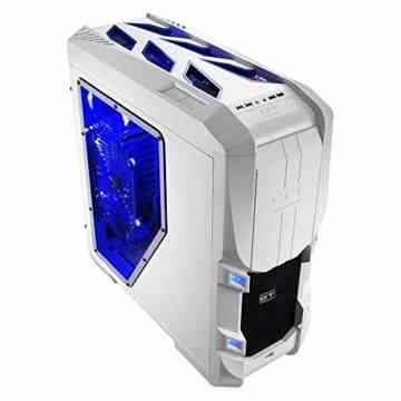 Aerocool EN52179 Big-Tower PC-Gehäuse (ATX, 4x 5,25 externe, 6x 2,5 interne, 1x USB 3.0) weiß/blau