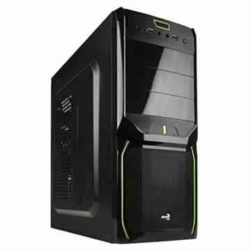 Aerocool EN57431 Midi-Tower PC-Gehäuse (ATX, 3x 5,25 externe, 4x 3,5 interne, 2x USB 2.0) schwarz/grün