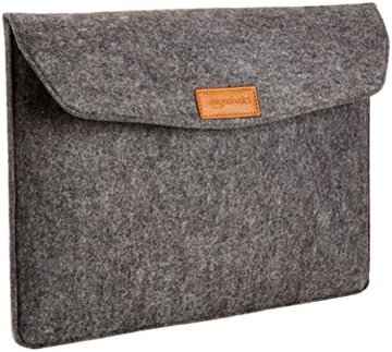 AmazonBasics Laptop-Tasche, Filz, für Displaygrößen bis 15,4 Zoll (39,1 cm), Grau