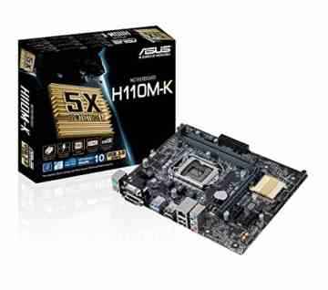 Asus H110M-K Mainboard (Sockel 1151, ATX, Intel H110, 2x DDR4-Speicher, USB 3.0, 4 x SATA 6Gb/s port)