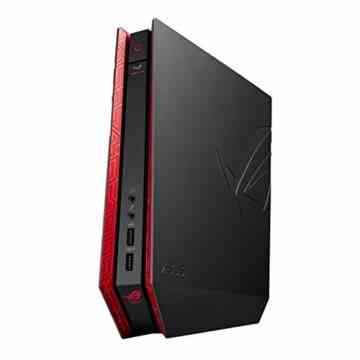 Asus ROG GR6-R049Z Mini Gaming-PC (Intel Core i5-5200U, 8GB RAM, 500GB HDD, Nvidia GeForce 960M-Grafikkarte, Windows 10 Home) schwarz/rot