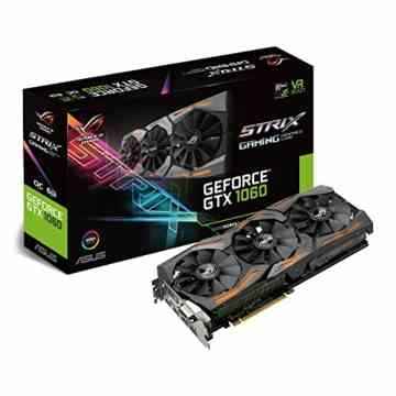 Asus ROG Strix-GTX1060-O6G Gaming Nvidia GeForce Grafikkarte (PCIe 3.0, 6GB GDDR5 Speicher, HDMI, DVI, Displayport)