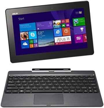 Asus T100TA-DK026H 25,60 cm (10,1 Zoll) Convertible Tablet-PC (Intel Atom Z3775, 1,4GHz, 2GB RAM, 64GB eMMC + 500GB HDD, Intel HD, Win 8, Touchscreen) grau