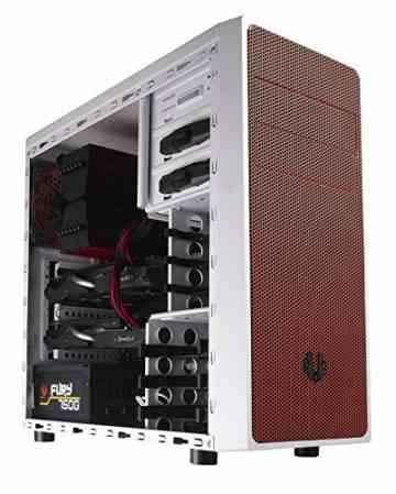 BitFenix BFC-NEO-100-WWXKR-RP Neos Midi-Tower PC-Gehäuse (ATX, 2x 5,25 externe, 2x 3,5 interne, USB 3.0) weiß/rot , 185 x 429 x 470 mm