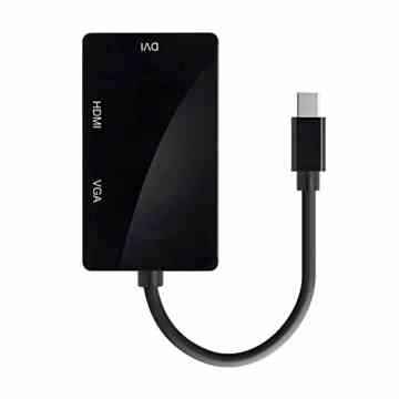 (Black) 3 in 1 Thunderbolt Mini Displayport To HDMI/VGA/DVI Display Port Adapter Cable for Apple Mac,Macbook Pro/Air, iMac, Microsoft Surface Pro