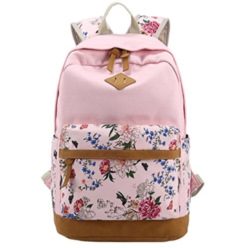 COUSIN CANAL Damen Mädchen Neu Fashion Streifen Leinwand Rucksack Schulrucksack Reisetasche lässig Daypacks Cityrucksack für Universität Outdoor Freizeit Rucksäcke pink …