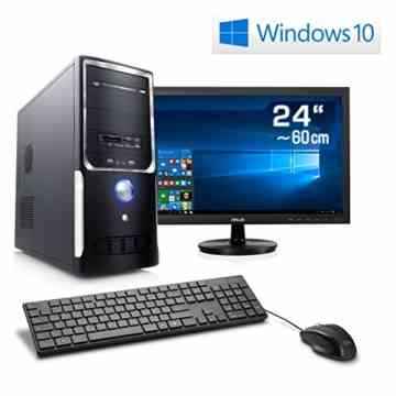 CSL Sprint Vision X6467 – AMD A8-6600K APU 4x 3900 MHz, 16 GB RAM, 1000 GB HDD, Radeon HD 8570D, DVD-RW, USB 3.1, 24″ ASUS LED TFT, Windows 10