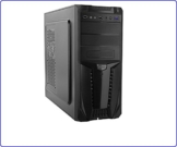 Case ATX Computer Cabinet PC Tower Metall Kunststoff schwarz mit Netzteil 500 W