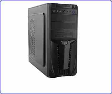 Case ATX Computer Cabinet PC Tower Metall Kunststoff schwarz mit Netzteil 500 W