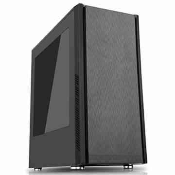 CiT Dark Star Midi Case mit 1 X12 CM BLAU 4 LED hinten Fan und Seite Fenster Panel – Schwarz