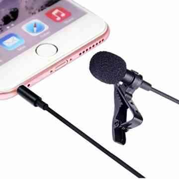 Clip-on-Lava Lille Mikrofon, unser Leben omnidirektionales Kondensatormikrofon für iPhone & Android-Smartphone, Laptop MacBook (Jack Hole–No)