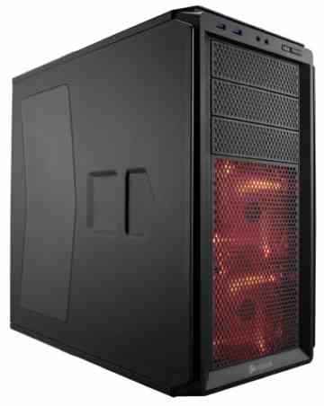 Corsair CC-9011042-WW Graphite Series 230T Seitenfenster ATX Compact Mid-Tower Gaming Computer Gehäuse, Schwarz mit Roten LED Lüfter