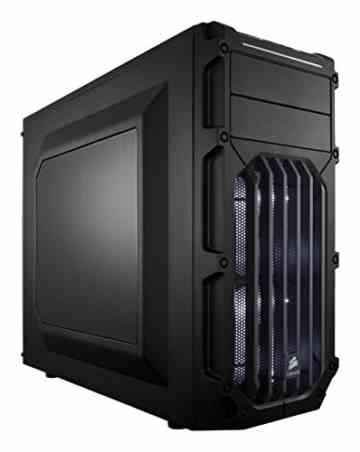 Corsair CC-9011053-WW Carbide Series Gaming PC-Gehäuse (Spec-03, Seitenfenster, Mid-Tower ATX Gaming Gehäuse) schwarz mit weißem LED Lüfter