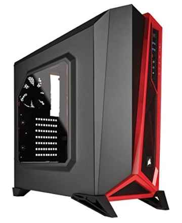 Corsair CC-9011085-WW Carbide Series Spec-Alpha Seitenfenster (Mid-Tower ATX Gaming PC-Gehäuse) Schwarz/rot