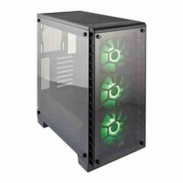 Corsair CC-9011101-WW Crystal Series 460X RGB Kompakt Midi-Tower ATX Gehäuse mit gehärtetem Glas und Lüftern schwarz
