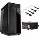 Crusader Gaming ATX PC MidiTower Gehäuse mit USB 3.0 & Window und 550 Watt modulares Gamer Netzteil