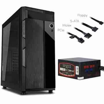 Crusader Gaming ATX PC MidiTower Gehäuse mit USB 3.0 & Window und 550 Watt modulares Gamer Netzteil