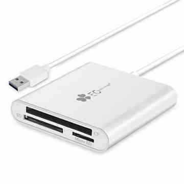 EC Technology 3in1 USB 3.0 Kartenleser Ultra Highspeed mit Kabel für SDXC, SDHC, SD, CF, Highspeed-CF (UDMA), MS, M2, Micro-SDXC, Micro-SDHC, Micro-SD Karten [Unterstützt UHS-I Karten]