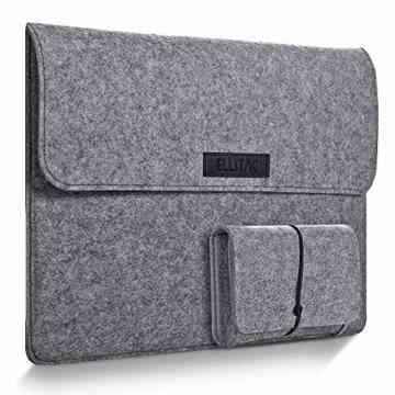 Ellitac Schutzhülle Tasche für Apple 13,3 Zoll Macbook Air / Pro Retina, 12,9 Zoll iPad Pro Filz Sleeve Hülle Ultrabook Laptop Tasche Schale Farbe: Grau
