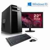 Entertain PC IDV A8-6600K inkl. Windows 10 Home – AMD Quad-Core A8-6600K 4x 3900 MHz, 8GB RAM, 1TB HDD, 300MBit/s WLAN, 10in1 CardReader – 22″ LED Monitor, Tastatur-Maus Set