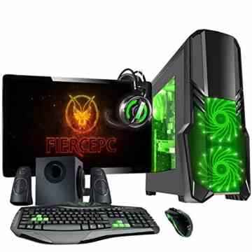 Fierce ULTRA SCHNELLE Zweikern Familie Gaming PC – 3.9GHz AMD A-Series A4-6300 – Gaming, Büro, Familie PC – (WIFI, 16GB RAM, 1TB Festplatte, R7 Serie Grafik) – 221501
