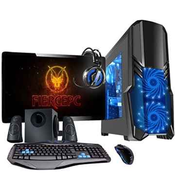 Fierce ULTRA SCHNELLE Zweikern Familie Gaming PC – 3.9GHz AMD A-Series A4-6300 – Gaming, Büro, Familie PC – (WIFI, 16GB RAM, 1TB Festplatte, R7 Serie Grafik) – 221502