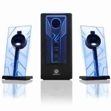 GOgroove Gaming Satelliten Lautsprecher Set / Stereo 2.1 Lautsprecher System Subwoofer für PC Spiele wie Minecraft Sims 4 Battlefield Ghost Recon usw