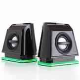 GOgroove LED Satelliten Lautsprecher Set / Stereo 2.0 Lautsprecher System Subwoofer für PC Spiele wie Minecraft Sims 4 Battlefield Ghost Recon & mehr