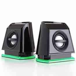 GOgroove LED Satelliten Lautsprecher Set / Stereo 2.0 Lautsprecher System Subwoofer für PC Spiele wie Minecraft Sims 4 Battlefield Ghost Recon & mehr