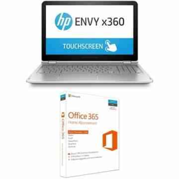 HP Envy x360 (15-aq003ng) 39,6 cm (15,6 Zoll FHD IPS) Convertible Notebook + Microsoft Office 365 Home 5PCs/MACs – 1 Jahresabonnement