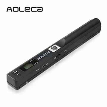 Handscanner Aoleca 900DPI Tragbarer Mobile Dokumentenscanner A4/B5 Scanner Visitenkartenscanner s/w und Farbe (Hi-Speed USB 2.0, 8G Micro SD Karte und OCR Software enthalten)