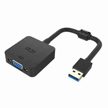 ICZI vergoldet 1080P USB 3.0 auf VGA Adapter mit anti-interference magnetischer ring male zu female, für Windows 10/7/8/8.1/XP/Vista (Schwarz)