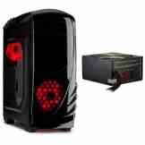 K-2 GTS Gamer ATX MidiTower Gehäuse mit 750 Watt Gamer Netzteil & LED Lüfter USB 3.0 Cardreader