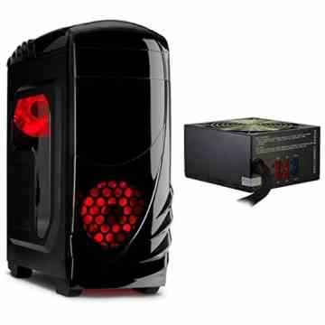 K-2 GTS Gamer ATX MidiTower Gehäuse mit 750 Watt Gamer Netzteil & LED Lüfter USB 3.0 Cardreader