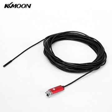 KKMOON 8mm Endoskop/10m 2 in 1 Mini-USB Rohr Boroskop/Inspektionskamera für Android-Handys PC/Kamerakopf mit 6 Einstellbare Weiße LEDs/IP67 Wasserdicht/Für Android und Windows XP/Vista/7/8(Rot)