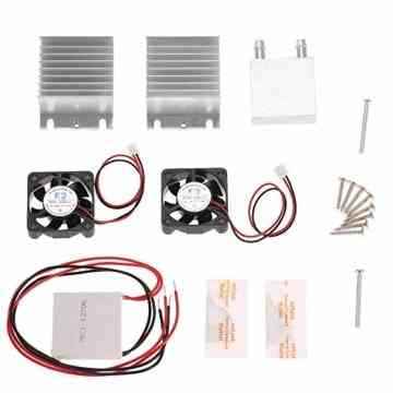 KKmoon DIY Kit Thermoelektrischer Peltier Kühler Kühlung Kühlsystem Kühlerleitungsmodul + 2 Lüfter + 2 TEC1-12706
