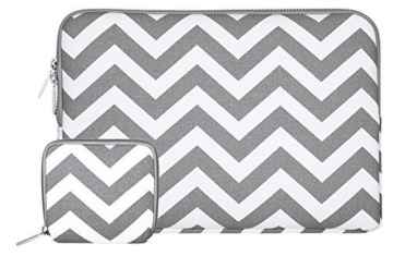 MOSISO Chevron Stil Canvas Gewebe Hülle Laptop Sleeve Tasche Beutel für 13-13.3 Zoll MacBook Pro, MacBook Air, Notebook Computer mit einem kleinen Fall, Grau