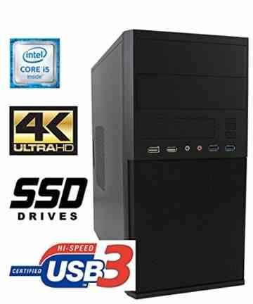 Master-PC Intel Core i5-6500 (Quad-Core) Skylake 4 x 3,20 GHz, 8 GB DDR4, 128 GB SSD SATA3, Intel HD 530 Grafik 4K, USB 3.1, HDMI, DVI, VGA, DVD-Brenner, Sound, Gigabit-Lan