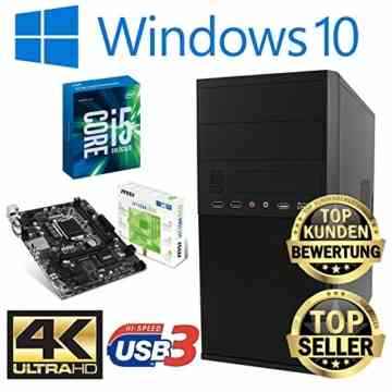 Master-PC Intel Core i5-6500 (Quad-Core) Skylake 4 x 3,20 GHz, 8 GB DDR4, 256 GB SSD + 1000 GB HDD SATA3, Intel HD 530 Grafik 4K, USB 3.1, HDMI, DVI, VGA, DVD-Brenner, Sound, Gigabit-Lan, Windows 10 Pro.