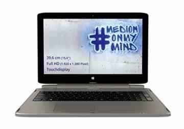 Medion S6212T/S6214T 15,6 Zoll (39,6 cm) Full HD (1.920×1.080) 4-in-1 Convertible-Notebook (Intel Pentium N3540, 2,66 GHz, 4GB RAM, 64GB SSD, 500GB HDD, Intel HD Graphics, Win 10 Home Touchscreen) titan