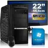 Multimedia-PC tronics24 Optimus a5374M Komplett-Set | AMD A4-5300 2x 3.4GHz | 8GB RAM | AMD HD7480D 2GB | 1000GB HDD | DVD-RW | Gigabit-LAN | 7.1 Sound | Win7Pro | 55cm (22″) TFT | Tastatur | Maus