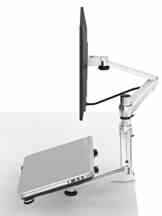 OPUS 2 344361 Monitor/Laptop Arm, 25,4-38,1 cm (10-15-Zoll) matt aluminium/ weiß