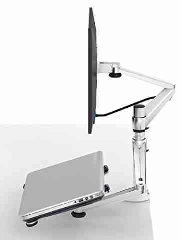 OPUS 2 344361 Monitor/Laptop Arm, 25,4-38,1 cm (10-15-Zoll) matt aluminium/ weiß