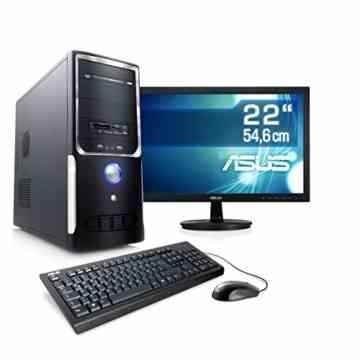 PC mit Monitor – CSL Sprint Vision X6465 – AMD A8-6600K APU 4x 3900 MHz, 16 GB RAM, 1000 GB HDD, Radeon HD 8570D, DVD-RW, USB 3.1, 22″ ASUS LED TFT, Windows 10