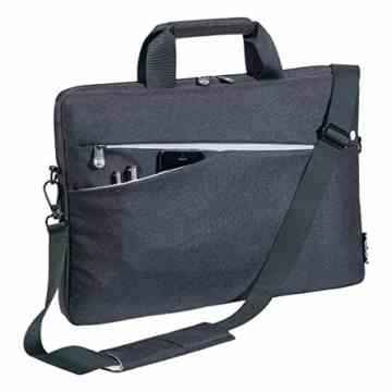 PEDEA Notebooktasche „Fashion“ für 15,6 Zoll (39,6cm) mit Zubehörfach und Schultergurt, schwarz