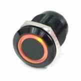 Phobya Vandalismus / Klingeltaster 16mm Aluminium schwarz, orange Ring beleuchtet 5pin