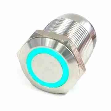 Phobya Vandalismus / Klingeltaster 19mm, grün beleuchtet, mit Schraubkontakten 6pin